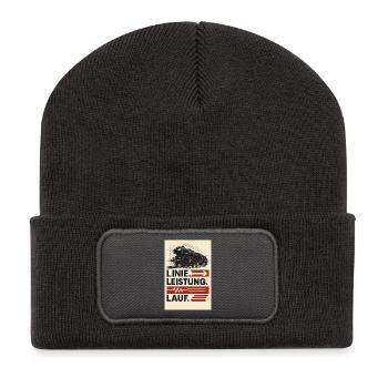 Railway Steam Locomotive Line Performance Run - Recycled Patch Beanie - dark grey - Front