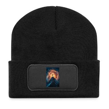 Unter kosmischem Feuer - Recycelte Patch Beanie - Schwarz - Vorne