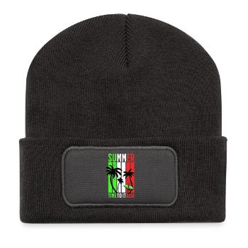 Sommer T-Shirt Unisex Surfer Strand Design Italien - Recycelte Patch Beanie - Dunkelgrau - Vorne