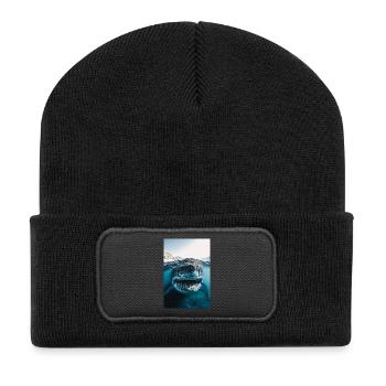 Mega Shark Close-Up Encounter - Recycled Patch Beanie - black - Front