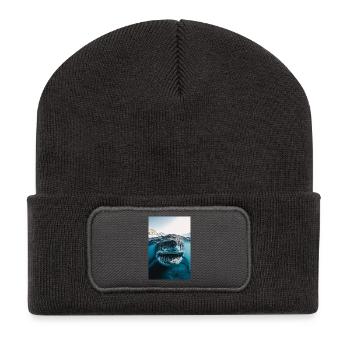 Mega Shark Close-Up Encounter - Recycled Patch Beanie - dark grey - Front