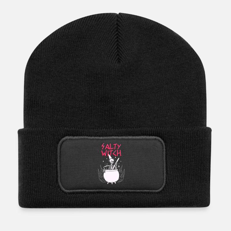 Salty Witch Hexenkessel Cauldron Skelett Skeleton - Recycled Patch Beanie - black
