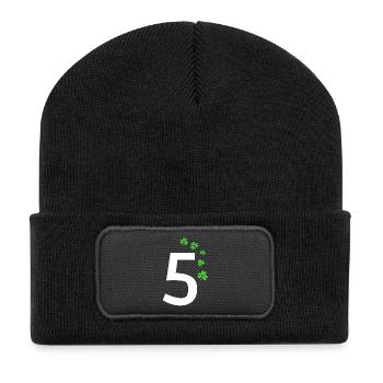 5 - Beanie recyclé à patch - noir - Devant