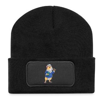 Hamster Marin de Pâques - Beanie recyclé à patch - noir - Devant