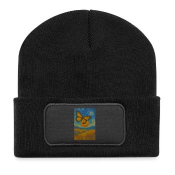 Butterfly in Van Gogh style - Recycled Patch Beanie - black - Front