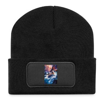 Manège à sensations fortes dans le canyon d’eau vive - Beanie recyclé à patch - noir - Devant