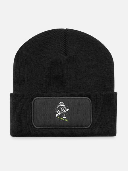 Ribbo als Detektiv auf Spurensuche - Recycelte Patch Beanie - Schwarz