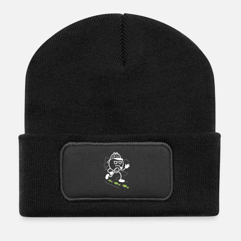 Ribbo als Detektiv auf Spurensuche - Recycelte Patch Beanie - Schwarz