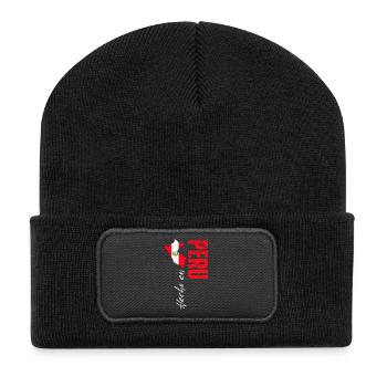 Made in Peru, vertical design - Recycled Patch Beanie - black - Front