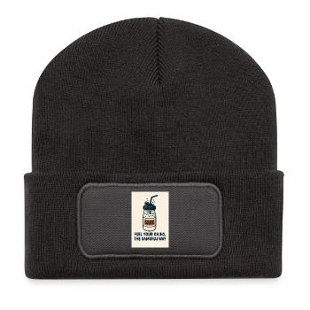 Sake and Samurai Style Gains - Recycled Patch Beanie - dark grey - Front