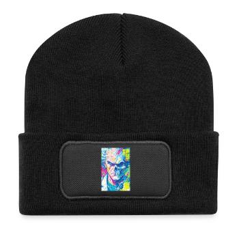 Half Human Half Skull Pop Art - Recycled Patch Beanie - black - Front
