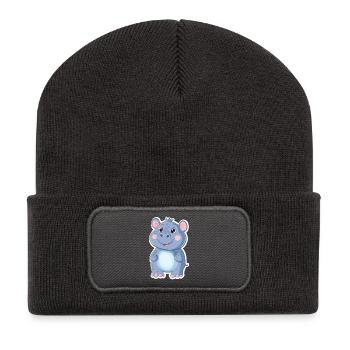 Hippopotamus - Recycled Patch Beanie - dark grey - Front