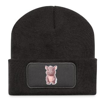 Hippopotamus - Recycled Patch Beanie - dark grey - Front