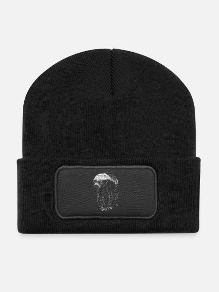 Honigdachs - Recycelte Patch Beanie - Schwarz