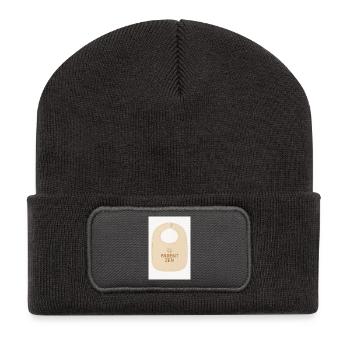 Cool Zen Baby Bib - Recycled Patch Beanie - dark grey - Front
