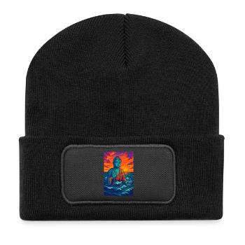 Serene Buddha by Sunset - Recycled Patch Beanie - black - Front