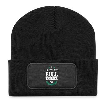 BULL TERRIER - Recycelte Patch Beanie - Schwarz - Vorne