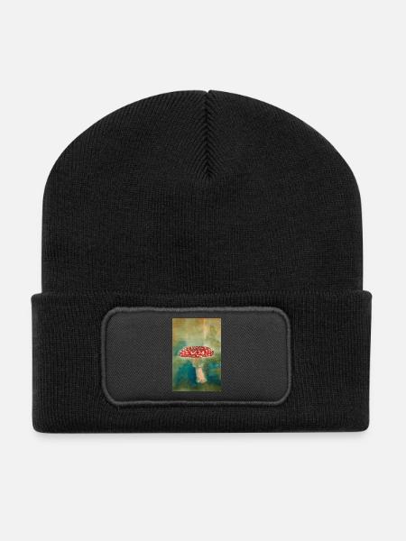 Fliegenpilz - Recycelte Patch Beanie - Schwarz