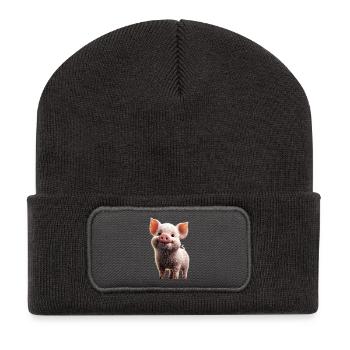 Pig Domestic Pig Sow Pigs Love Piggy - Recycled Patch Beanie - dark grey - Front