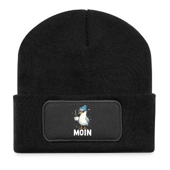 Moin Seagull Coffee Coast Northern Germany - Recycled Patch Beanie - black - Front