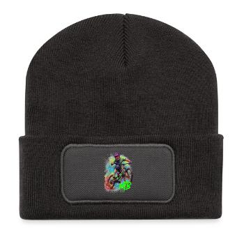 Art d'action en VTT - Beanie recyclé à patch - charbon - Devant
