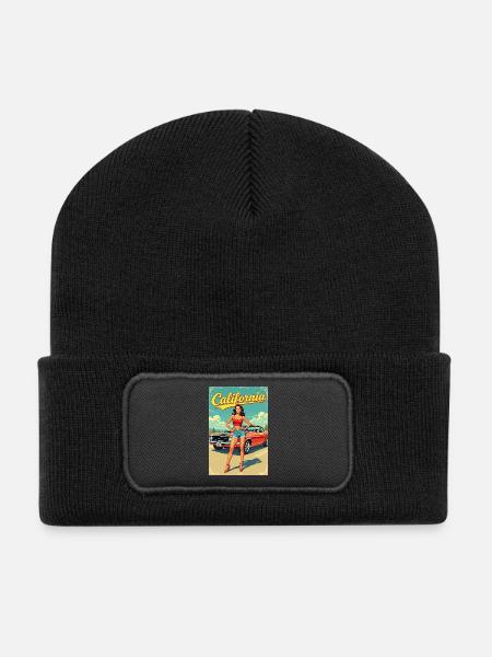California Dream Cruise R07 - Recycelte Patch Beanie - Schwarz