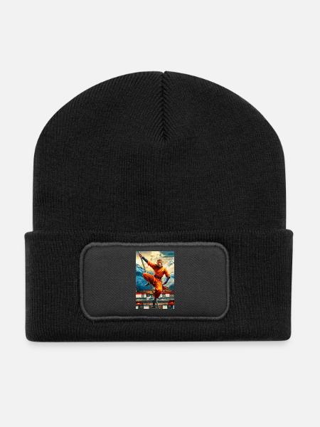 Humanoid Monkey Shaolin Monk - Recycled Patch Beanie - black