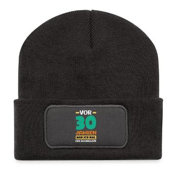 Funny 30th birthday gift - Recycled Patch Beanie - dark grey - Front