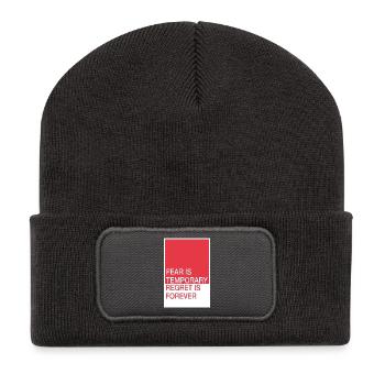 La peur passe, la fierté demeure - Beanie recyclé à patch - charbon - Devant