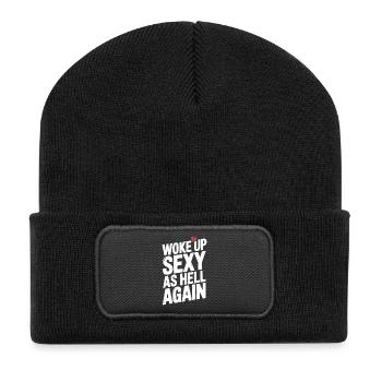 Woke Up Sexy as Hell Again - Recycled Patch Beanie - black - Front