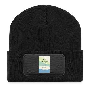 Too Late to Die Young – Lustiges Zitat - Recycelte Patch Beanie - Schwarz - Vorne
