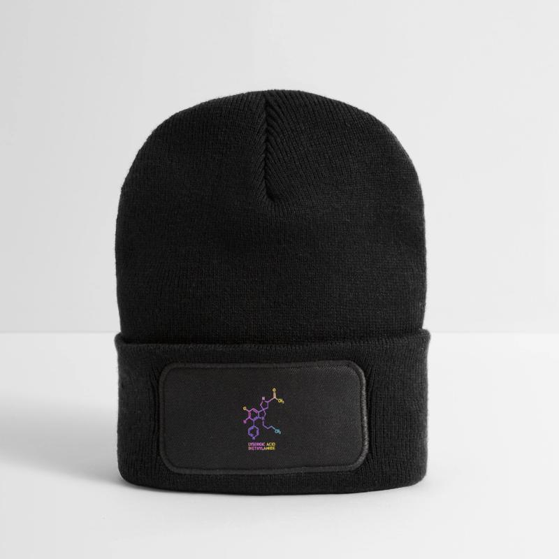 Psychedelic Molecular Art LSD Recycled Patch Beanie