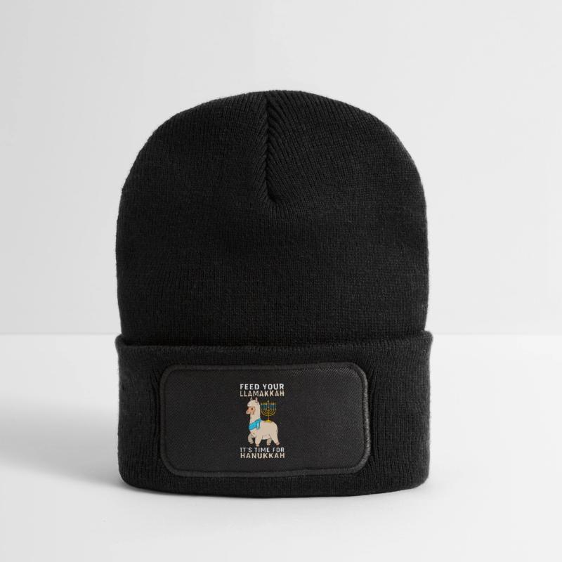 Hanoukka Hanoukka Hanoukka Lama Beanie recyclé à patch