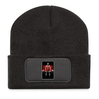 Never_Give_up_2 - Recycelte Patch Beanie - Dunkelgrau - Vorne