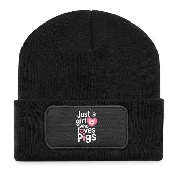 Just a Girl Who Loves Pigs - Recycled Patch Beanie - black - Front