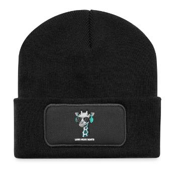 DJ girafe avec casque - Beanie recyclé à patch - noir - Devant