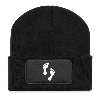 Small feet, big dreams - Recycled Patch Beanie - black - Front