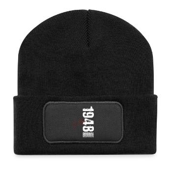 77th Birthday Original October 1948 - Recycled Patch Beanie - black - Front