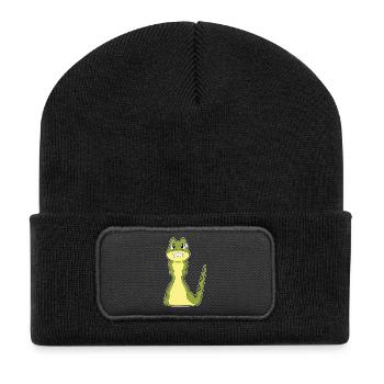 Snake Chess Board Game - Recycled Patch Beanie - black - Front