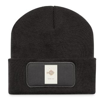 Mon cher Scholli fish design - Beanie recyclé à patch - charbon - Devant