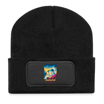 Santorin Dream Light - Beanie recyclé à patch - noir - Devant