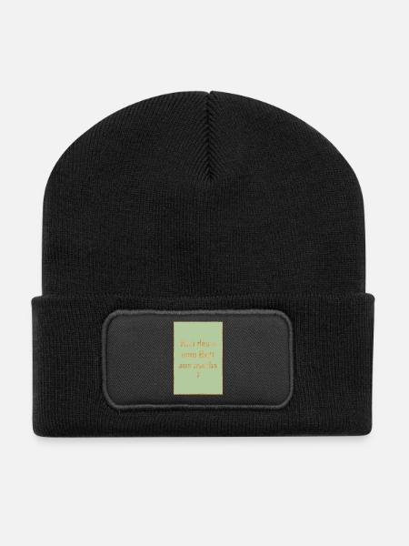 Ko i des a vom Bett aus macha? Bairischer Spruch - Recycelte Patch Beanie - Schwarz