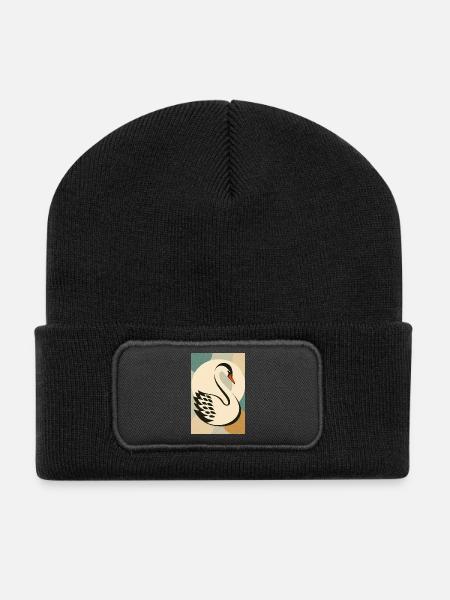 cygne - Beanie recyclé à patch - noir