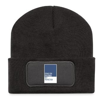 Strive for Progress, Not Perfection - Recycled Patch Beanie - dark grey - Front