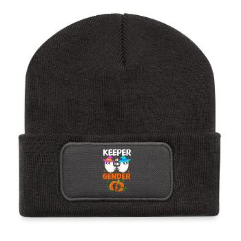 Halloween Gender Reveal - Recycelte Patch Beanie - Dunkelgrau - Vorne