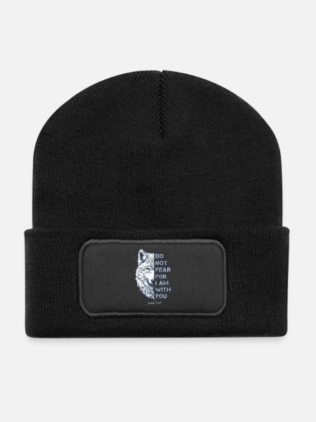 Citation religieuse Verset biblique - Beanie recyclé à patch - noir
