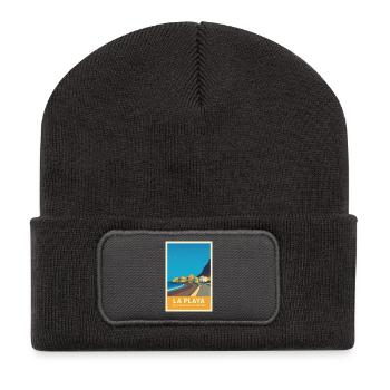 La Playa Poster Valle Gran Rey - Recycelte Patch Beanie - Dunkelgrau - Vorne