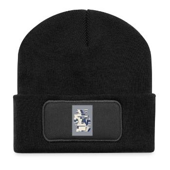 Blue Robot Warrior - Recycled Patch Beanie - black - Front