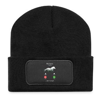 My_Horse m’appelle et je dois aller drôle de cheval - Beanie recyclé à patch - noir - Devant
