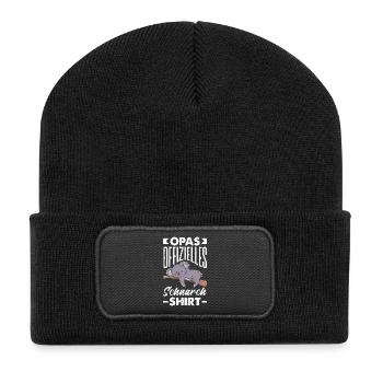 Opas offizielles Schnarch Shirt – Koala - Recycelte Patch Beanie - Schwarz - Vorne